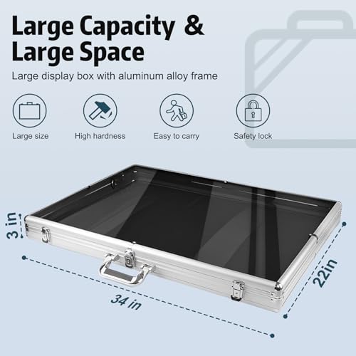 Silver Aluminum Locking Trade Show Display Case Large Tabletop Showcase