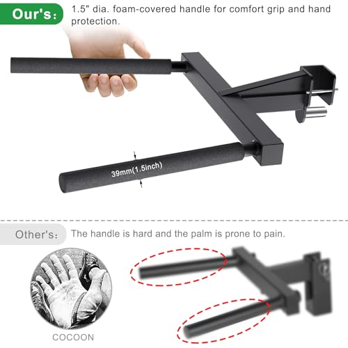 SELEWARE Dip Bar Attachment for Power Cage, 2x2 Inch, Fits 5/8" & 1" Holes — Heavy-Duty, Adjustable, Universal Compatibility