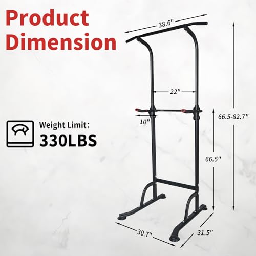 LSKSSNG Adjustable Pull Up & Dip Station - Multi-Function Home Gym Equipment