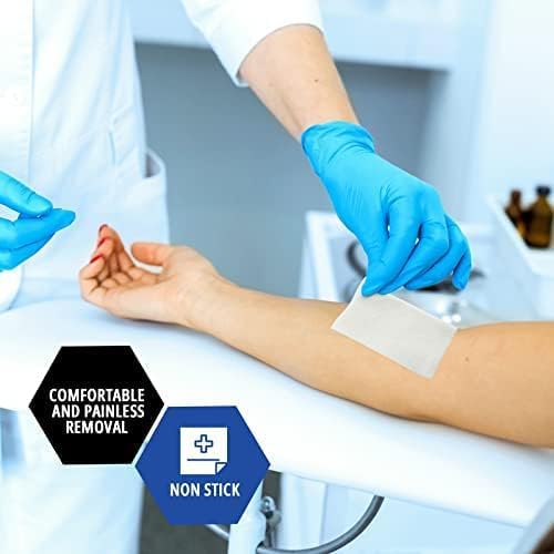 Med Pride Sterile Non-Stick Wound Pads - Highly Absorbent & Painless Removal | 2x3 Inch (Pack of 100)