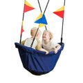 JUNGLE WELL Royal Blue 53'' Eco-Friendly RPET Boat-Shaped Swing for Kids Indoor & Outdoor