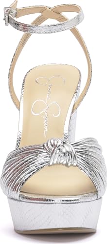 Jessica Simpson Women's Immie Silver Ankle Strap Platform Sandal - Size 8