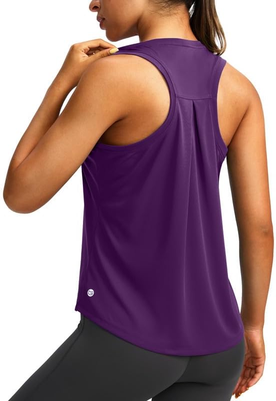 Skiennix Women's Racerback Workout Tank Tops - Sleeveless Loose Fit Yoga & Running Shirts