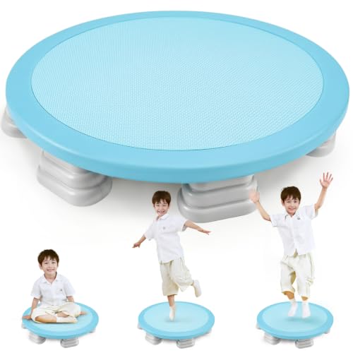 Mini Trampoline for Kids - Bounce Board with Non-Slip Base - Blue - Safe Indoor Play
