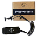 4ft Bodyboard Leash - Adjustable Padded Arm Cuff & Tangle-Free Coil Cord