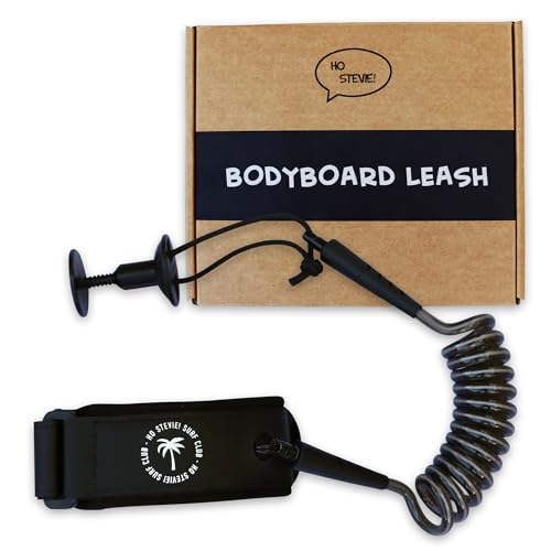 4ft Bodyboard Leash - Adjustable Padded Arm Cuff & Tangle-Free Coil Cord