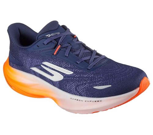 Men's Skechers Aero Spark Running Shoes - Navy Orange 10.5