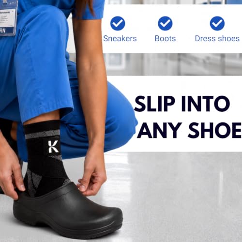 X-Large Ankle Compression Sleeve & Brace for Plantar Fasciitis Relief - Black