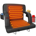 Suteck 21-Inch Heated Stadium Seat with Dual-Zone USB Heat, Black - 1 Pack