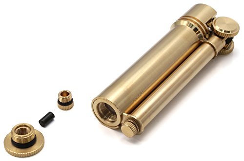 Brass Oil Lighter with Cylindrical Body - Douglass Field L Japan Made