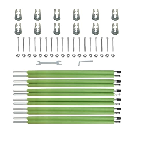 Green Universal Trampoline Poles Set with Clamp, Hardware & Enclosure Connectors