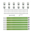 Green Universal Trampoline Poles Set with Clamp, Hardware & Enclosure Connectors