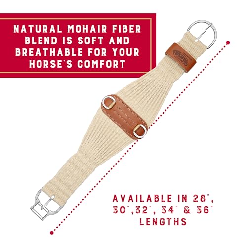 Weaver Equine 30" Natural Mohair Roper Cinch - Breathable Western Girth