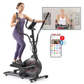 16-Inch Stride Sunny Health & Fitness Upright Elliptical Machine with Pulse Sensor