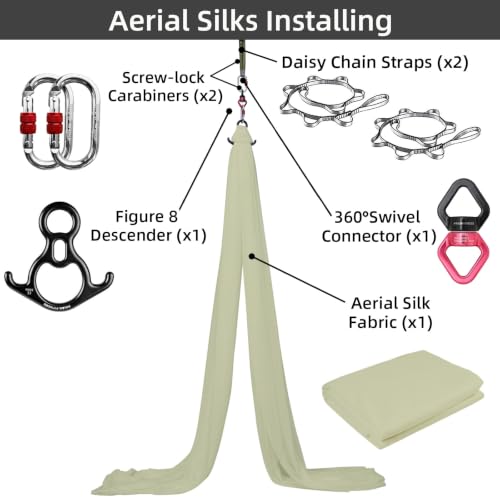 Aerial Silks Kit with SGS & CE Certification - 9 Yards, Budgreen Variation