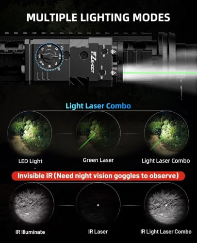 EZshoot 1600 Lumens 4-in-1 AR Flashlight Laser Combo - Black, Green & IR