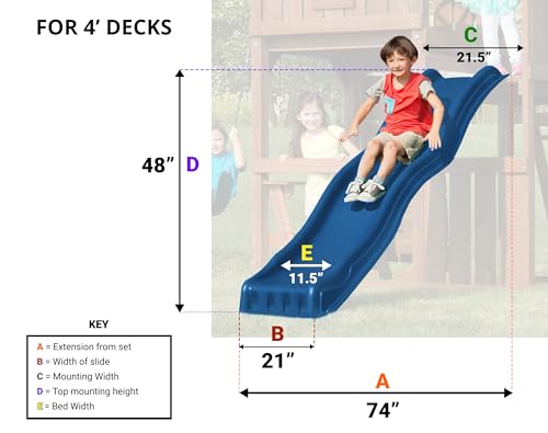Swing-N-Slide Blue Plastic Backyard Slide for Kids 2-10 Years, Supports 250 lbs
