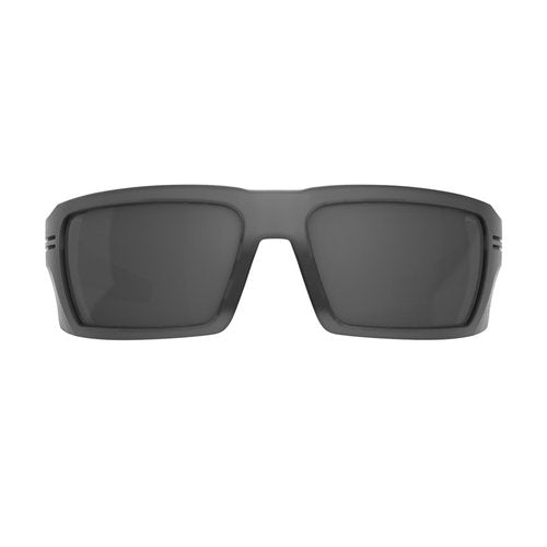 SPY+ - REBAR SE ANSI, Matte Translucent Gunmetal, Happy Gray Gunmetal Spectra Mirror, Medium-Large, Sunglasses, Unisex, Adult