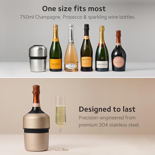 Huski Champagne Chiller White | Award-Winning Iceless Design Keeps Wine Cold 6H