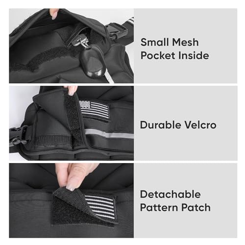 Black 20-32lb Adjustable Weighted Vest for Men Women Fitness & Running