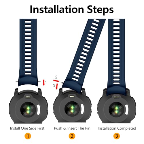 OVERSTEP Watch Bands Compatible with Instinct 3 Amoled Solar 50mm - Midnight Blue