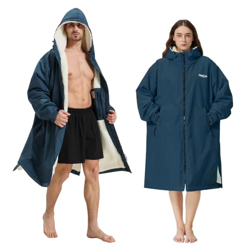 Adult Waterproof Hooded Swim Parka - Dark Navy X-Large Waterproof Swimming Jacket