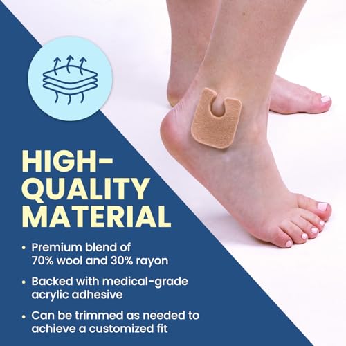Adhesive Felt Toe Pads for Callus and Bunion Relief - Pack of 100
