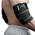 Green Stripes 40-Inch Adjustable Elbow Wraps for Weightlifting & Gym Support