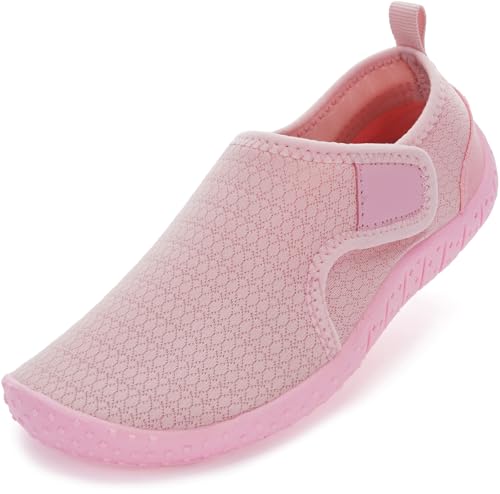 Kids Water Shoes - Pink, 3 Big Kid / Z1K2 - Barefoot Aqua Socks for Boys & Girls