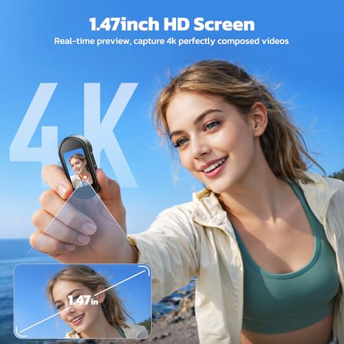 CAMWORLD Black 4K Body Camera with 64GB Card, WiFi, 1.47" HD Screen & Magnetic Mount