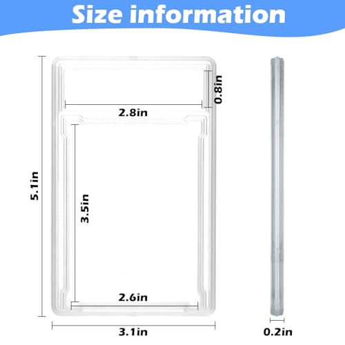 100 Pack Trading Card Holders with Label Area - 35PT Capacity for Standard 2.6x3.5 Inch Cards