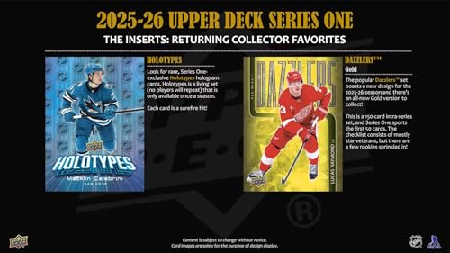 2025/26 Upper Deck Series 1 Hockey Trading Card Tin with Rookie & Bonus Cards
