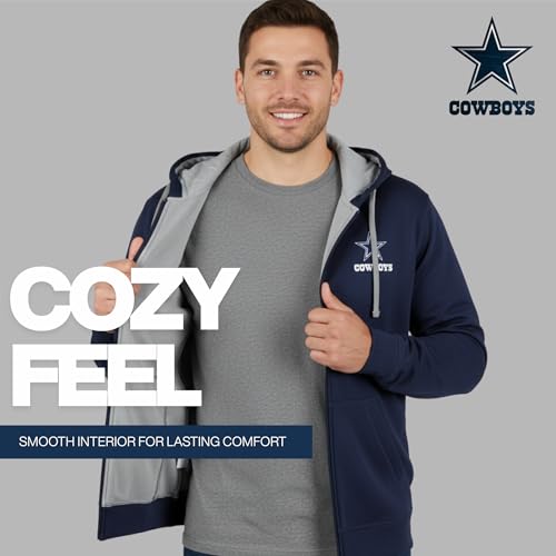 Dunbrooke Men's NFL Dallas Cowboys Navy Full-Zip Hoodie - X-Large