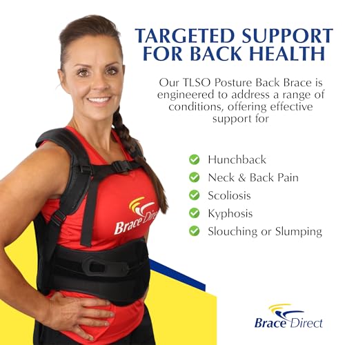 Back Brace TLSO Posture Corrector Orthopedic Support Black - Universal Fit