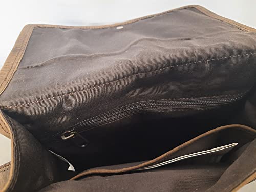 Distressed Tan Leather Crossbody Messenger Bag for Men & Women - 11 Inch Tablet Bag with Front Pocket