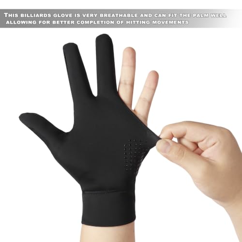 Billiard Gloves 2 Pack Left Hand Pool Gloves for Snooker and Cue Sports