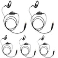 G Shape Earhook Two-Way Radio Earpiece with Mic for Motorola Clp Series - 5 Pack