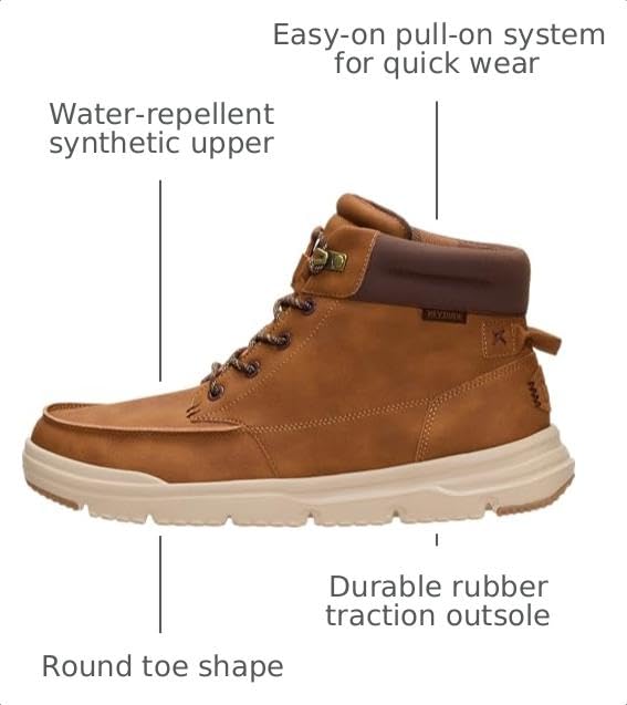 HEYDUDE Men's Bradley II Water-Resistant Leather Boots - Argan Oil / Multi, Size 11