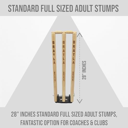 Cricket Spring Return Stumps with Metal Base for Multi-Surface Play