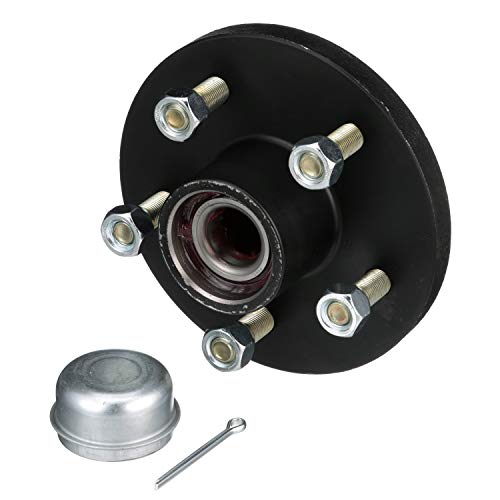Trailer Wheel Hub Kit - 1-3/8 in. Axle, 5 Lug, Painted Black, Pre-Greased