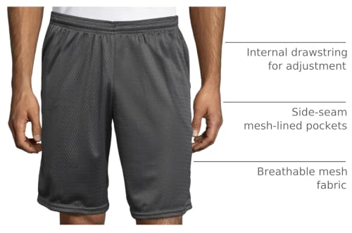 Hanes Men's Mesh Pocket Athletic Shorts - X-Large Railroad Gray