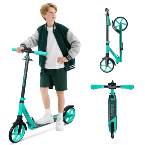 Teal Kick Scooter for Kids Adults 6+ Years, 220lb Capacity, Adjustable Handlebar