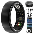 Smart Ring for Women and Men - Sleep Tracker, 12 Sports Modes, Size 10 Black - Fitness & Health Monitoring