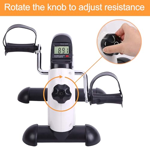 Mini Exercise Bike for Legs and Arms - Under Desk Pedal Exerciser with LCD Monitor