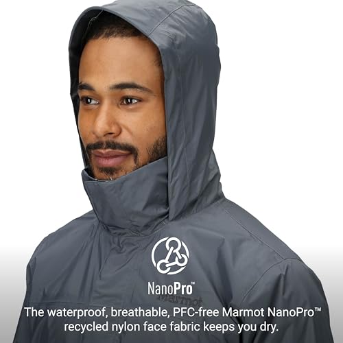 Men's Waterproof Rain Jacket - Steel Onyx - Lightweight, Breathable, Packable