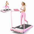 ANCHEER Walking Pad with Incline and Handle Bar - Pink Rose Gold Under Desk Treadmill