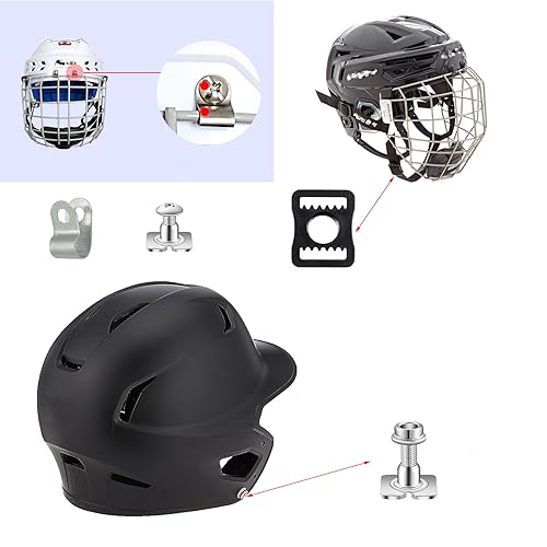 Hockey Helmet Repair Kit with Visor Clips, Screws, Gaskets & Adapters