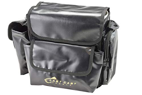 Surf Fishing Tackle Bag with Multiple Pouches and Adjustable Strap