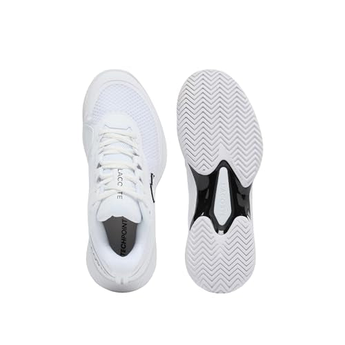 Lacoste Women's Tech Point Tennis Shoes 7.5 White/White - Comfortable Athletic Footwear