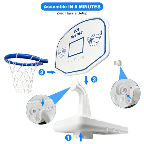 White Pool Basketball Hoop 34x34x42.2 Inches Water-Filled Base Kids & Adults